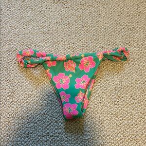 Kulani Kinis Green and Pink Floral Bikini Bottom